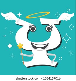Y - Fairy wings with alphabet, celebration background.