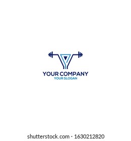 Y Fitness Gym Logo Design Vector