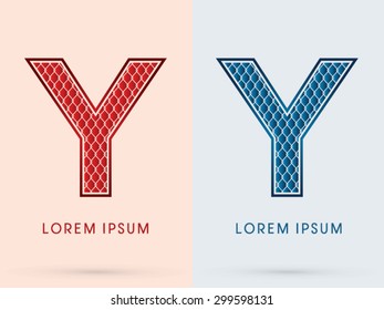 Y, Font, Concept  Hot and Cool, Wire Mesh, steel, net, graphic vector.