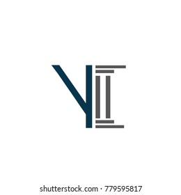 y font law logo flat vector template