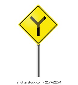 Y Fork Junction Sign