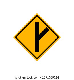Y fork junction sign , Part of a series.