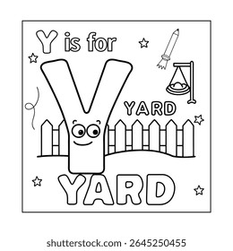 Y Fun Alphabet Back to School Coloring Page for Kids