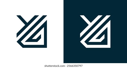 Y and G, G and Y Abstract Letter logo design. Initial Vector symbol. Icon, simple, vector logo, illustration.