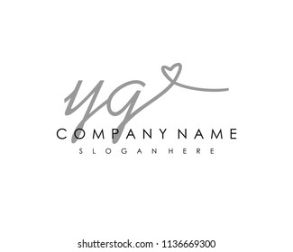 Y G Initial handwriting logo vector