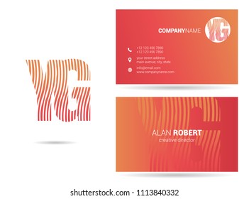 Y & G Joint waves letter design with business card template