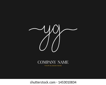 Y G YG Initial handwriting logo design with circle. Beautyful design handwritten logo for fashion, team, wedding, luxury logo.