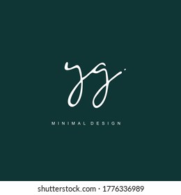 Y G YG Initial handwriting or handwritten logo for identity. Logo with hand drawn style.