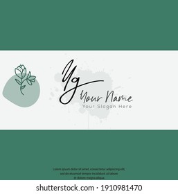 Y G YG Letra inicial letra manuscrita y logotipo de la firma. Logo inicial del vector de belleza .Moda, boutique, floral y botánica