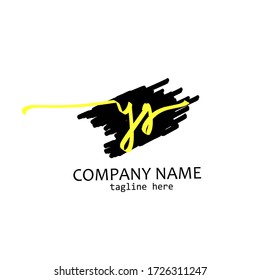 y g yg initial logo handwriting template vector