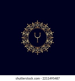 Y GOLD ORNATE ROYAL LUXURY LOGO