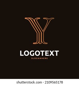 Y golden letter logo, Y letter logo, luxury logo