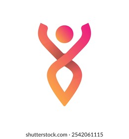 Logotipo da letra de tipografia abstrata do gradiente Y 