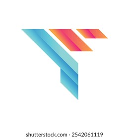 Logotipo abstracto de la letra de la tipografía del gradiente Y 