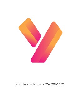 Y gradient abstract typography letter logo 