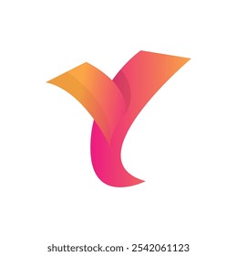 Y gradient abstract typography letter logo 