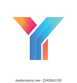Y gradient abstract typography letter logo 