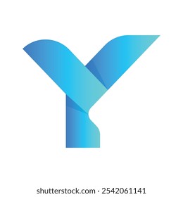 Y gradient abstract typography letter logo 