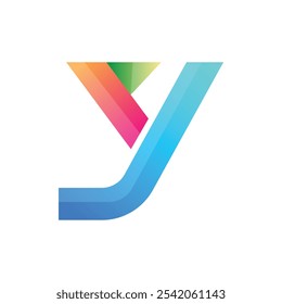Y gradient abstract typography letter logo 