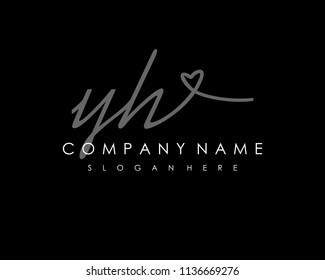 Y H Initial handwriting logo vector