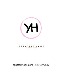 Y H YH Initial abstract logo concept vector