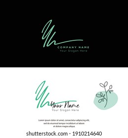 Y H YH Anfangsbuchstaben Handschrift und Unterschrift Logo. Schönheit, Vektoranfängliches Logo .Mode, Boutique, Blumen und botanisch