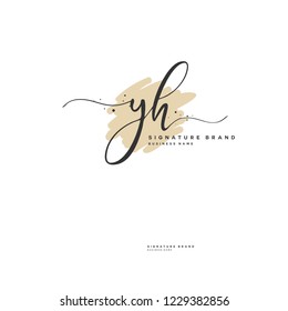 Y H YH Initial logo template vector