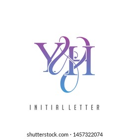 Y & H YH logo initial vector mark.