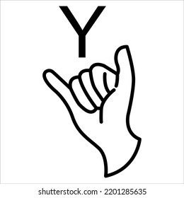 Y Hand Sign Deaf Language Hand Stock Vector (Royalty Free) 2201285635 ...