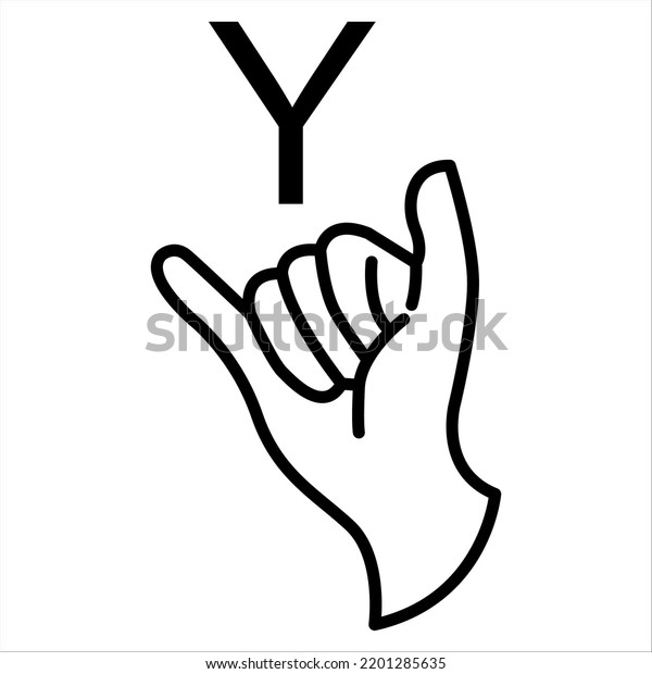 Y Hand Sign Deaf Language Hand Stock Vector (Royalty Free) 2201285635 ...