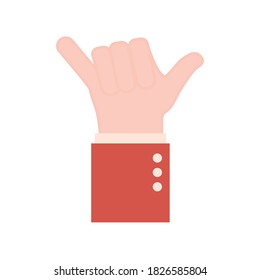 y Hand-Zeichen-Sprache flache Stil Symbol Design Menschen helfen Finger lernen Kommunikation Gesundheitswesen Thema Vektorgrafik