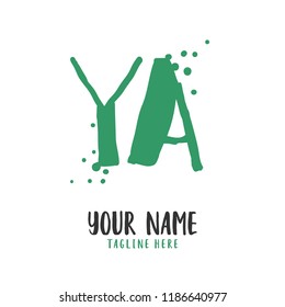 Y A Handwritten logo template