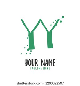 Y Y Handwritten logo template