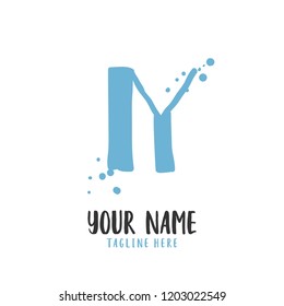 I Y Handwritten logo template