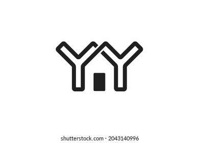 Y home logo, real estate, monogram style minimal design graphic
