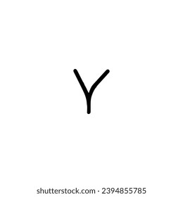 Y icon. Simple style Y company poster background symbol. Y brand logo design element. Y t-shirt printing. Vector for sticker.