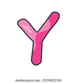 Y icon with white background vector stock illustration