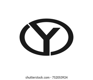 Y initial circle company black
