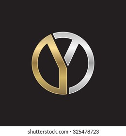 Y initial circle company or YO OY logo black background