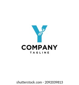 Y initial DNA logo design template.icon for science technology.genetic symbol
