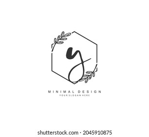 y Initial handwriting or handwritten logo for identity. Logo with signature and hand drawn style.
