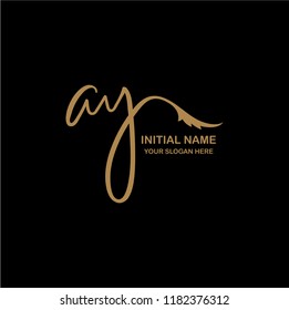 A Y Initial Handwriting Logo Template