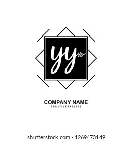 Y Y Initial Handwriting Logo Template Vector 