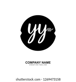 Y Y Initial Handwriting Logo Template Vector 