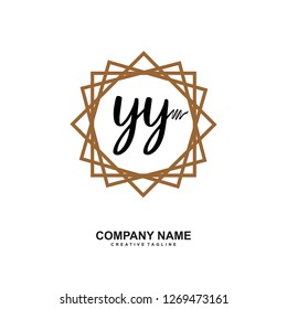 Y Y Initial Handwriting Logo Template Vector 