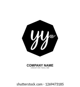Y Y Initial Handwriting Logo Template Vector 