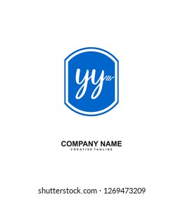 Y Y Initial Handwriting Logo Template Vector 