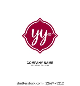 Y Y Initial Handwriting Logo Template Vector 