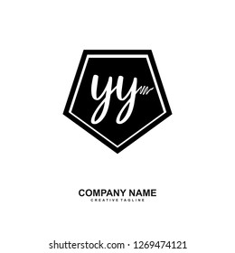 Y Y Initial Handwriting Logo Template Vector 