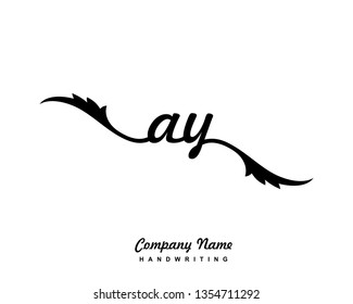 A Y Initial Handwriting Logo Template